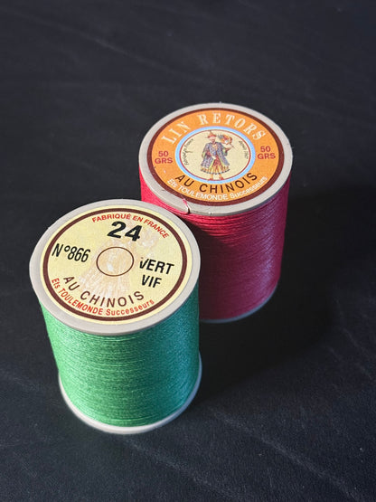 PREORDER!! Fil de lin glacé retors n°24 0,57mm gewachst | 50g Spule | 265m