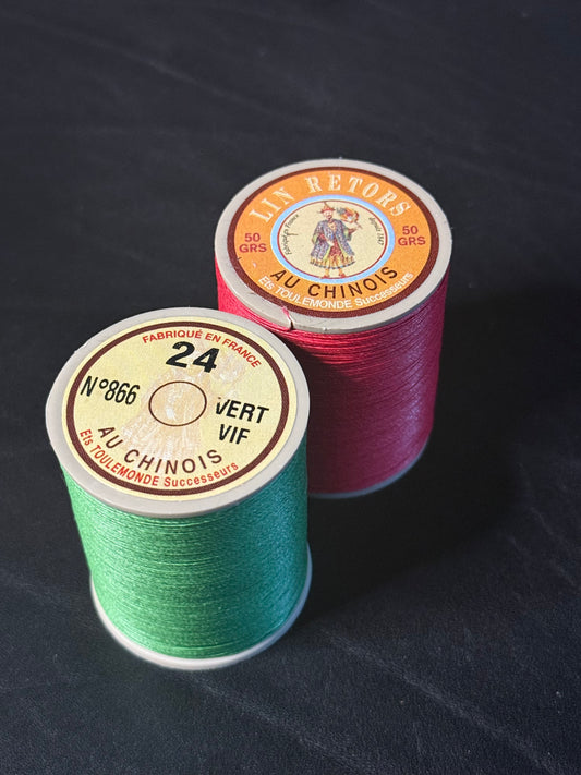 PREORDER!! Fil de lin glacé retors n°24 0,57mm gewachst | 50g Spule | 265m