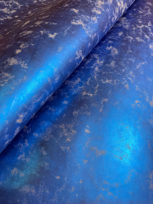 Blau marmoriertes Leder 1,6mm, vegetabile Gerbung