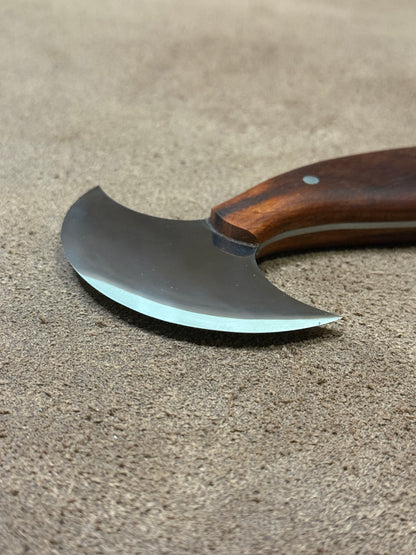 Kevin Lee couteau demi-lune pour travaux de cuir 8,0/14,5 cm. Couteau rond Kevin Lee (haute brillance)