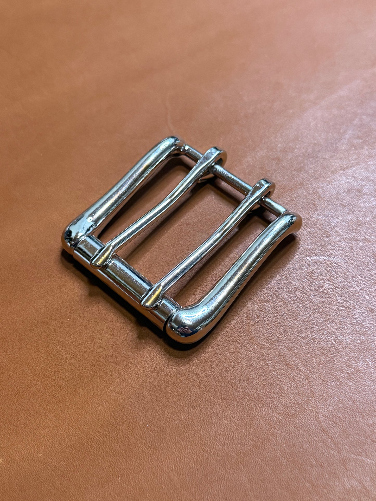 2-Tongue Roller Buckle 38mm. Zweidornschnalle Doppeldornschnalle
