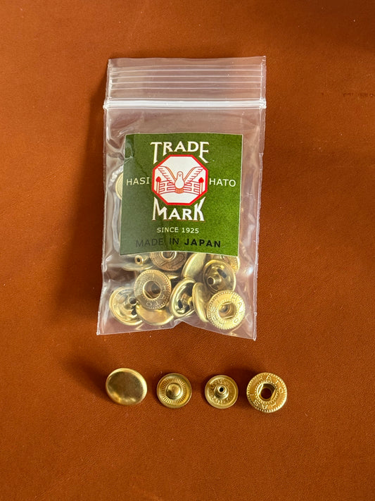 10x Hasi Hato Spring Snap 12.5mm Solid Brass Size M