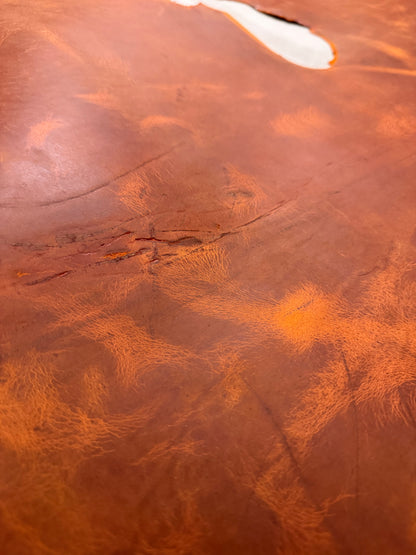 Kudu Waxy Leder, 2 mm. Col. Orange. 0,67 m2 | C.F. Stead