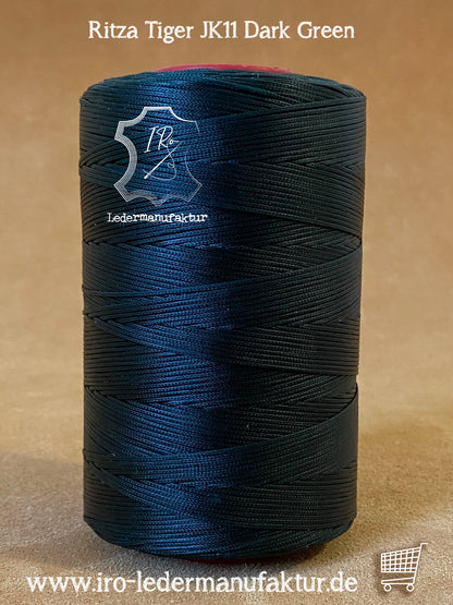 0,6 mm Ritza 25 tigre 100 m Spule | Filo da cucito per pelle, cerato. Punto a mano, forma piatta