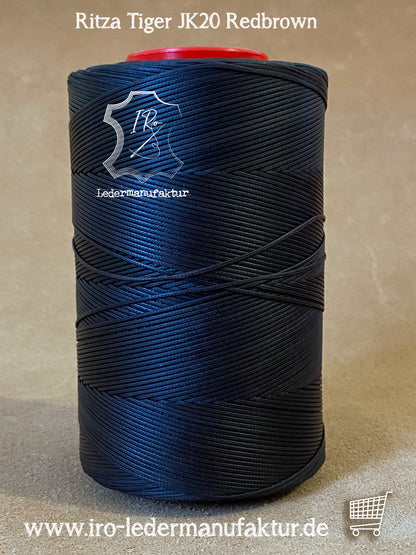 0,8 mm Ritza 25 tigre 500 m Spula | Filo da cucito per pelle, cerato. Punto a mano, filo per cucire a mano, forma piatta