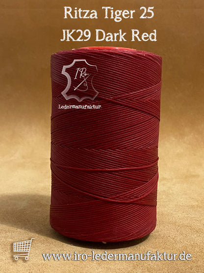1 mm Ritza 25 tiger 50 m Spule | Sewing thread for leather, waxed. Hand stitch flat shape
