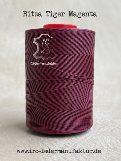 0,6 mm Ritza 25 tigre 100 m Spule | Filo da cucito per pelle, cerato. Punto a mano, forma piatta