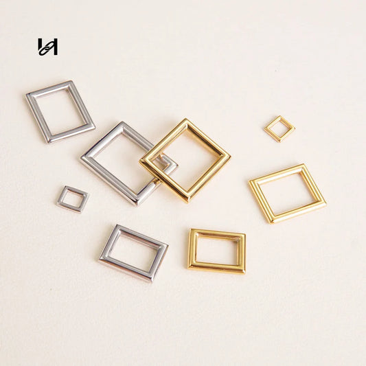 Hility Baghardware Premium Stainless Steel Square Rings for Leather Goods