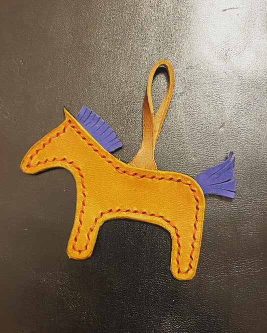 Porte-clés cheval | Noir-jaune-bleu (uniquement sur commande)