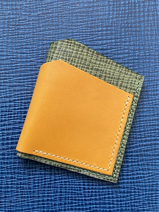 Portefeuille ou porte-cartes en cuir | Vert-jaune (uniquement sur commande)